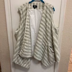 G by Guilliana faux fur gray vest Sz 2X